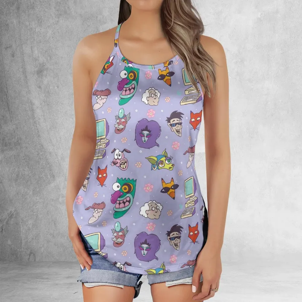 Floral Courage Courage the Cowardly Dog Criss Cross Tank Top - 2