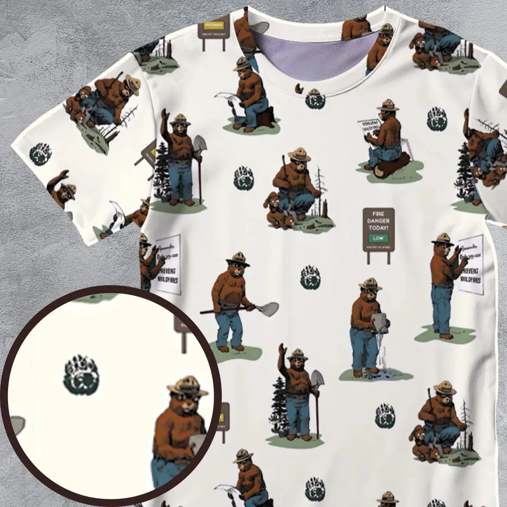 Smokey The Bear All-Over Print Unisex T-Shirt - 4