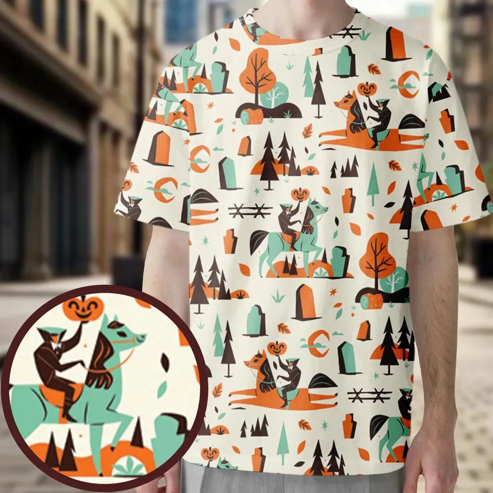 Halloween folklore The Headless Horseman All-Over Print Unisex T-Shirt - 3