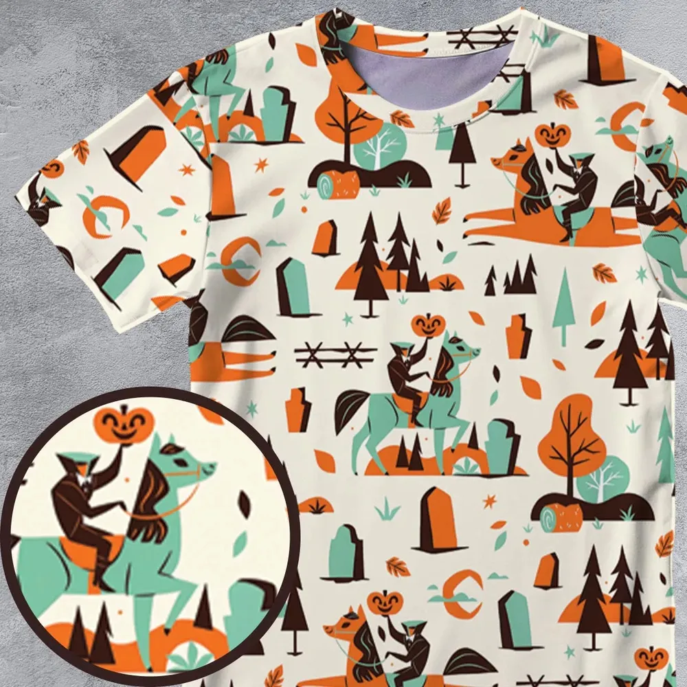 Halloween folklore The Headless Horseman All-Over Print Unisex T-Shirt - 4