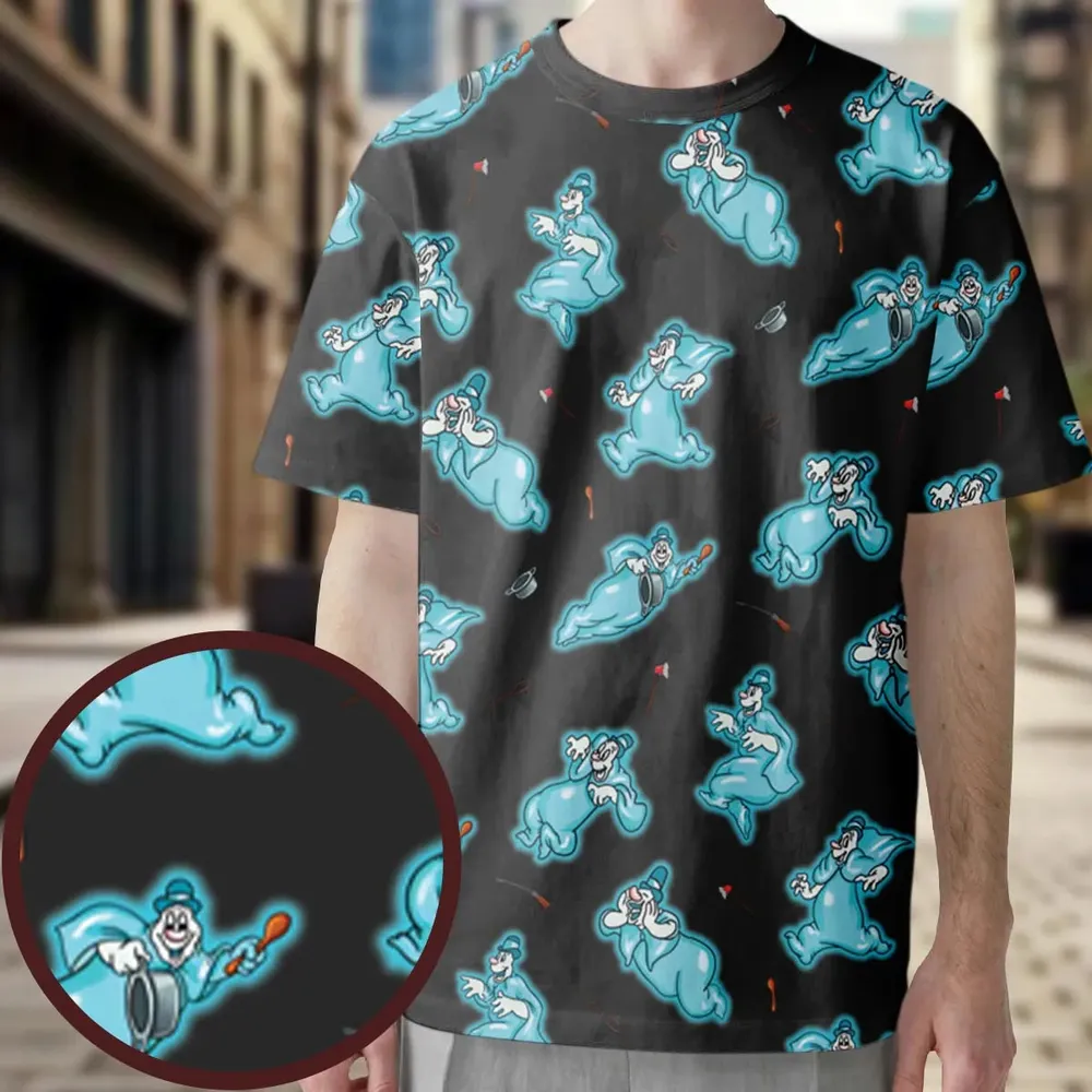 Classic Animated Cartoon Lonesome Ghosts All-Over Print Unisex T-Shirt - 3