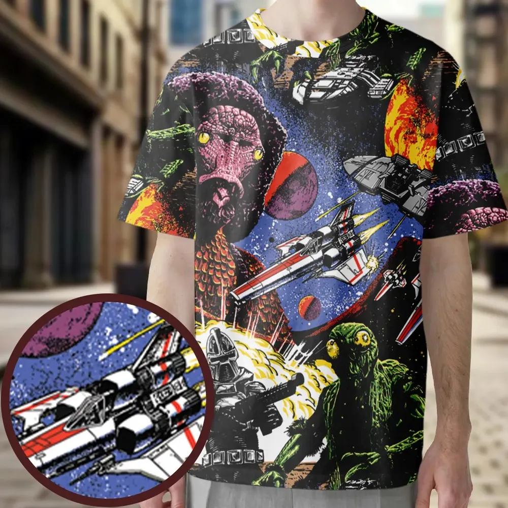 Galactic War Battlestar Galactica All-Over Print Unisex T-Shirt - 3