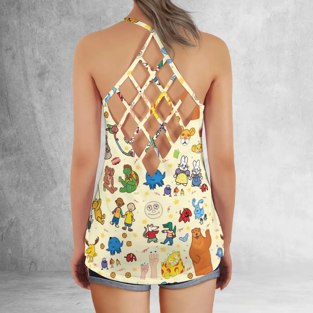 Nostalgia Train Criss Cross Tank Top - 3