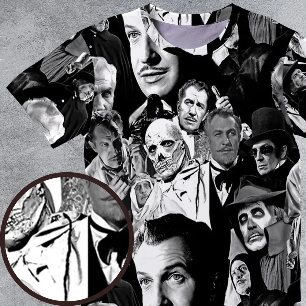 Horror Characters The Many Faces Of Vincent Price All-Over Print Unisex T-Shirt - 4