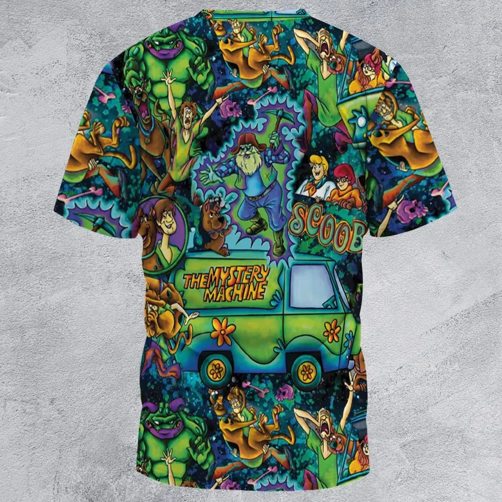 Monsters Mayhem and The Mystery Machine Scooby Doo All-Over Print Unisex T-Shirt - 2