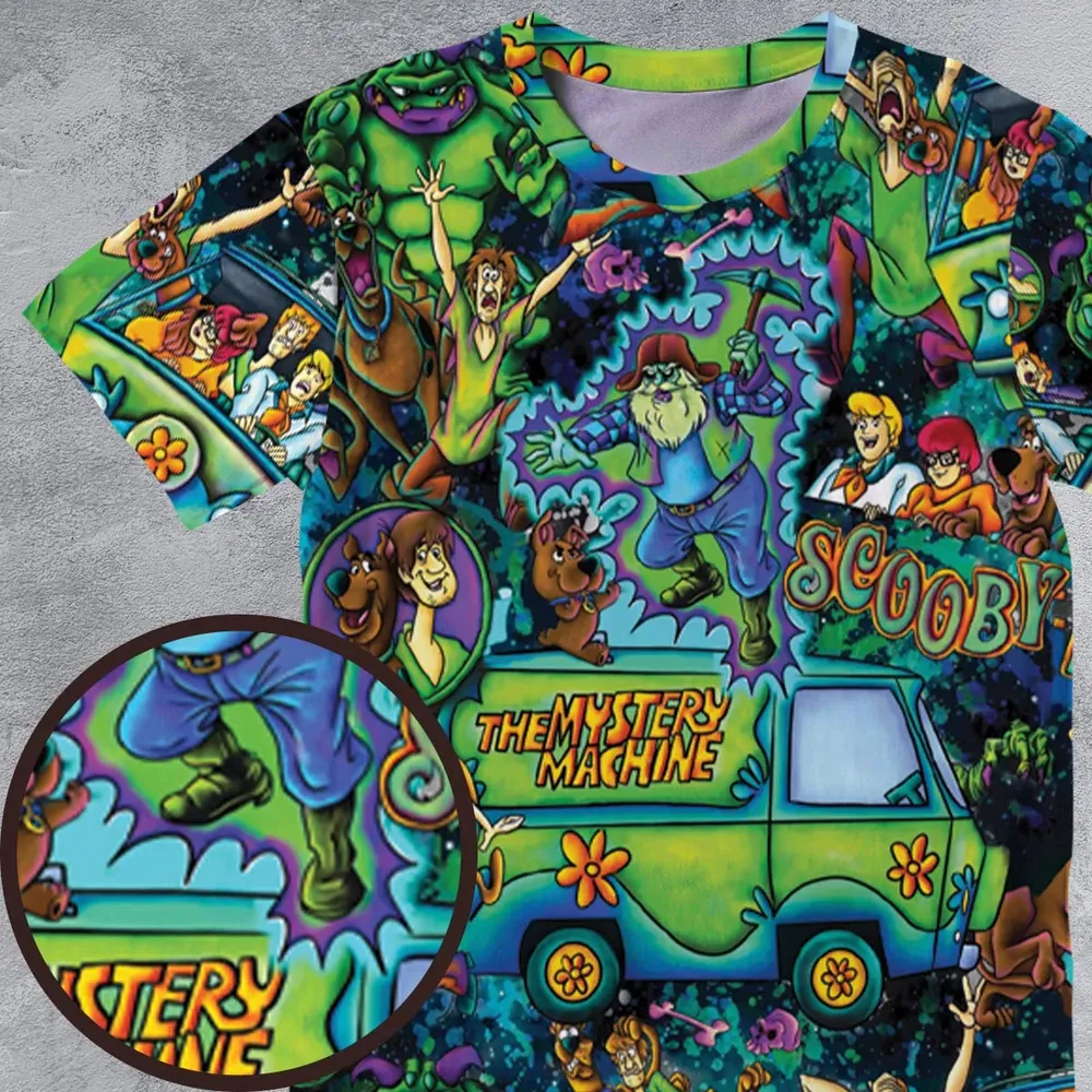Monsters Mayhem and The Mystery Machine Scooby Doo All-Over Print Unisex T-Shirt - 4