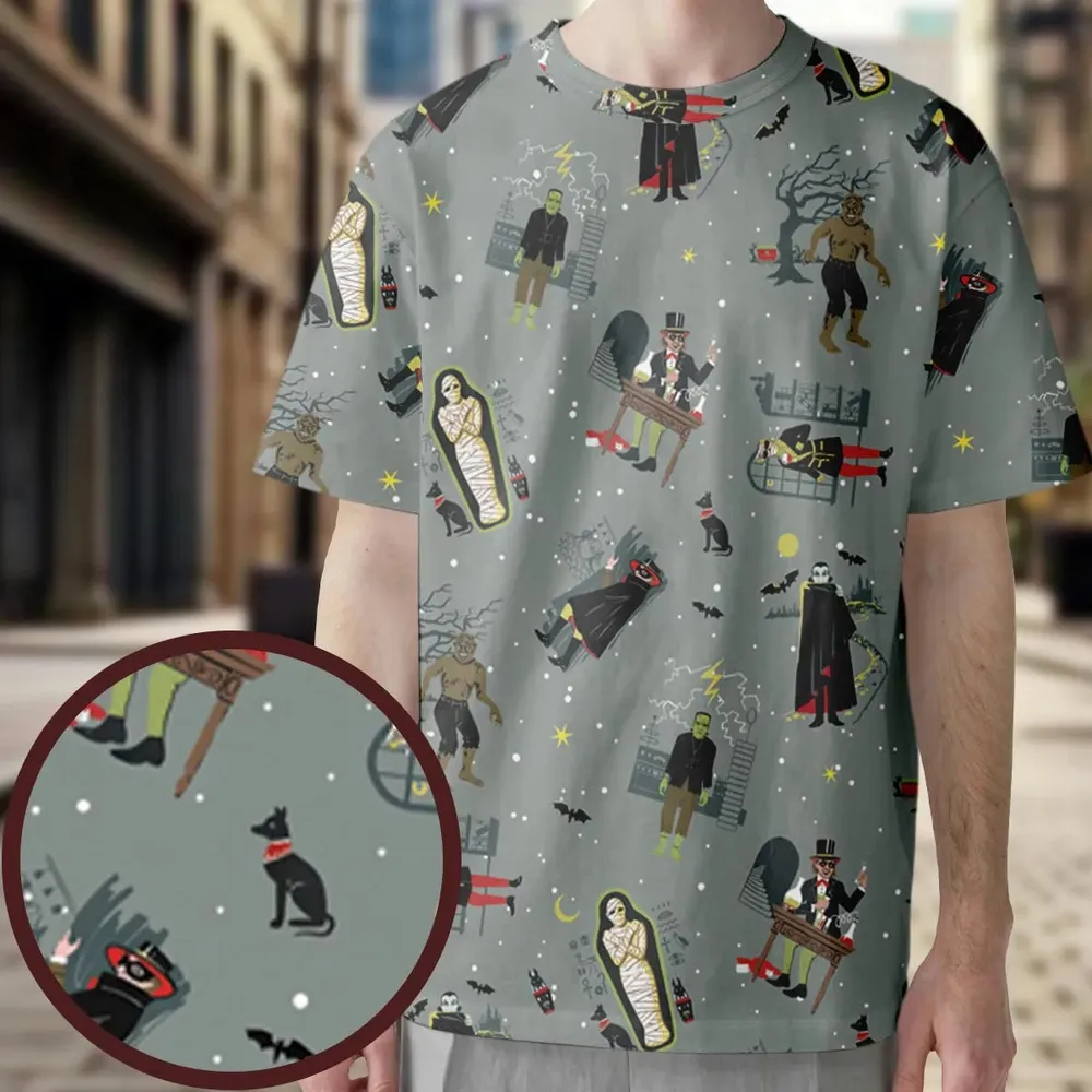 Classic Monsters Halloween All-Over Print Unisex T-Shirt - 3