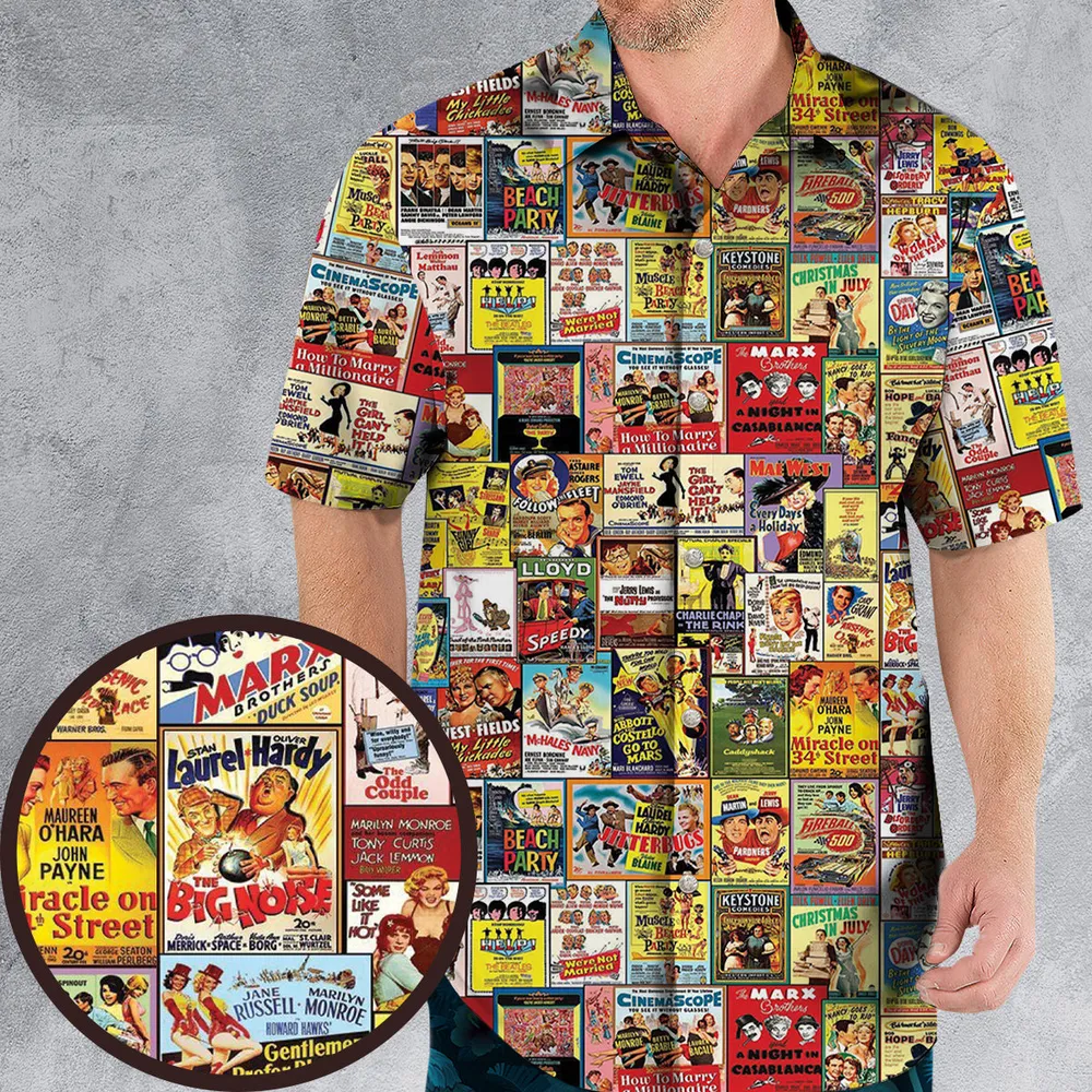 Vintage Comedy Film Posters Hawaiian Shirt - 1