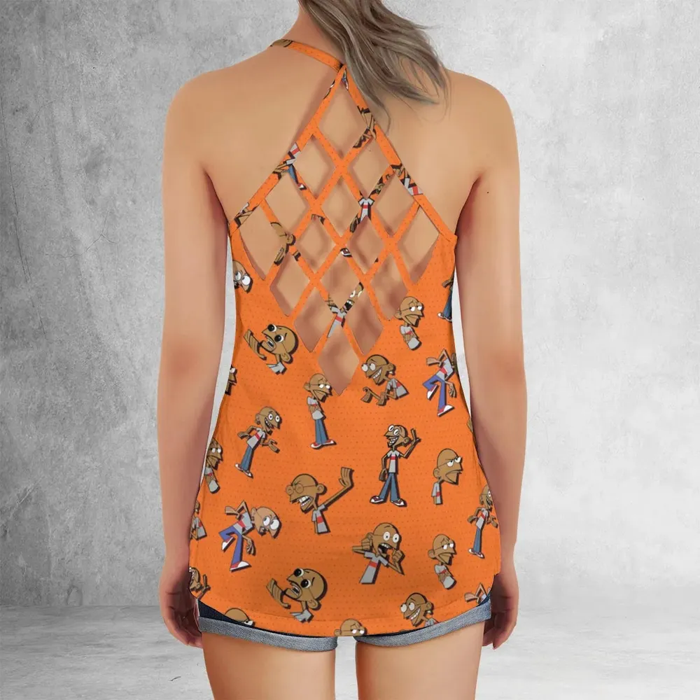 Gandhi On Repeat Clone High Criss Cross Tank Top - 3