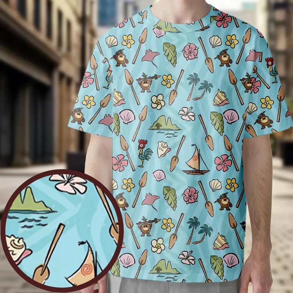 Ocean Vibes Moana All-Over Print Unisex T-Shirt - 3