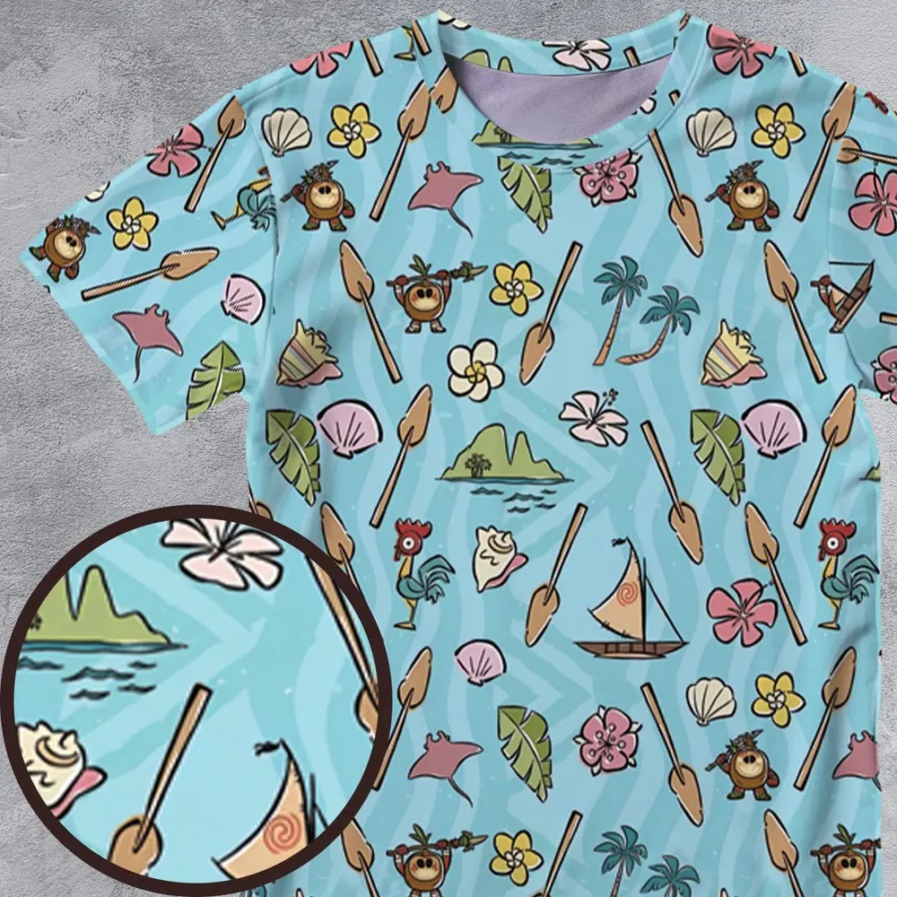 Ocean Vibes Moana All-Over Print Unisex T-Shirt - 4
