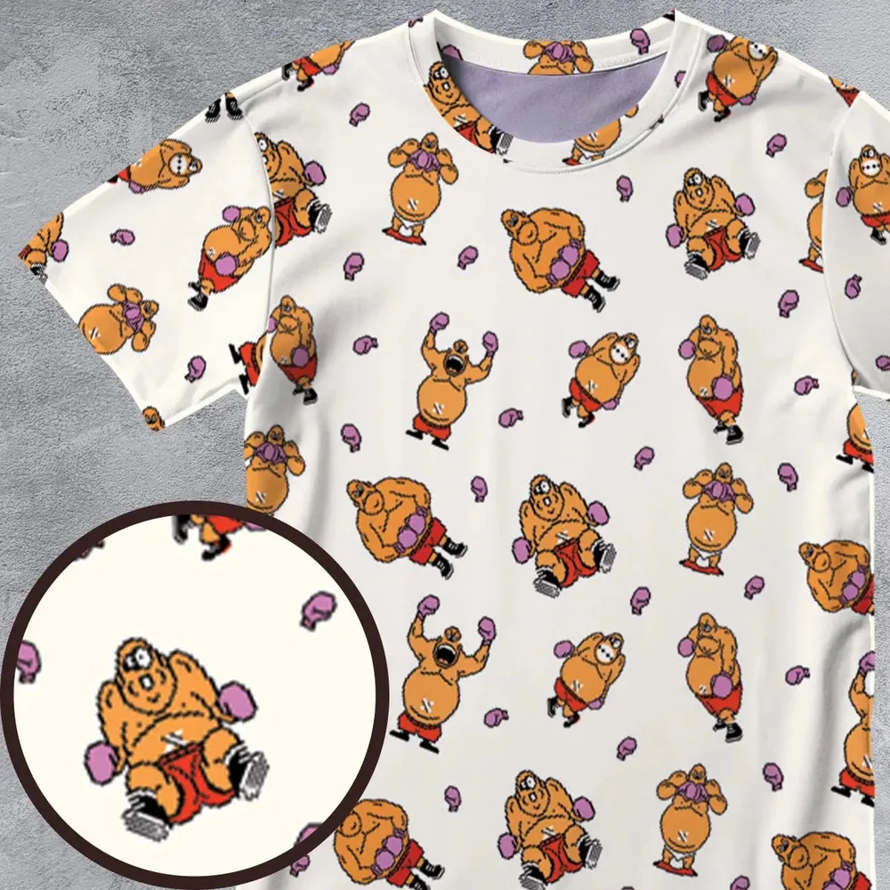 King Hippo Punch Out All-Over Print Unisex T-Shirt - 4