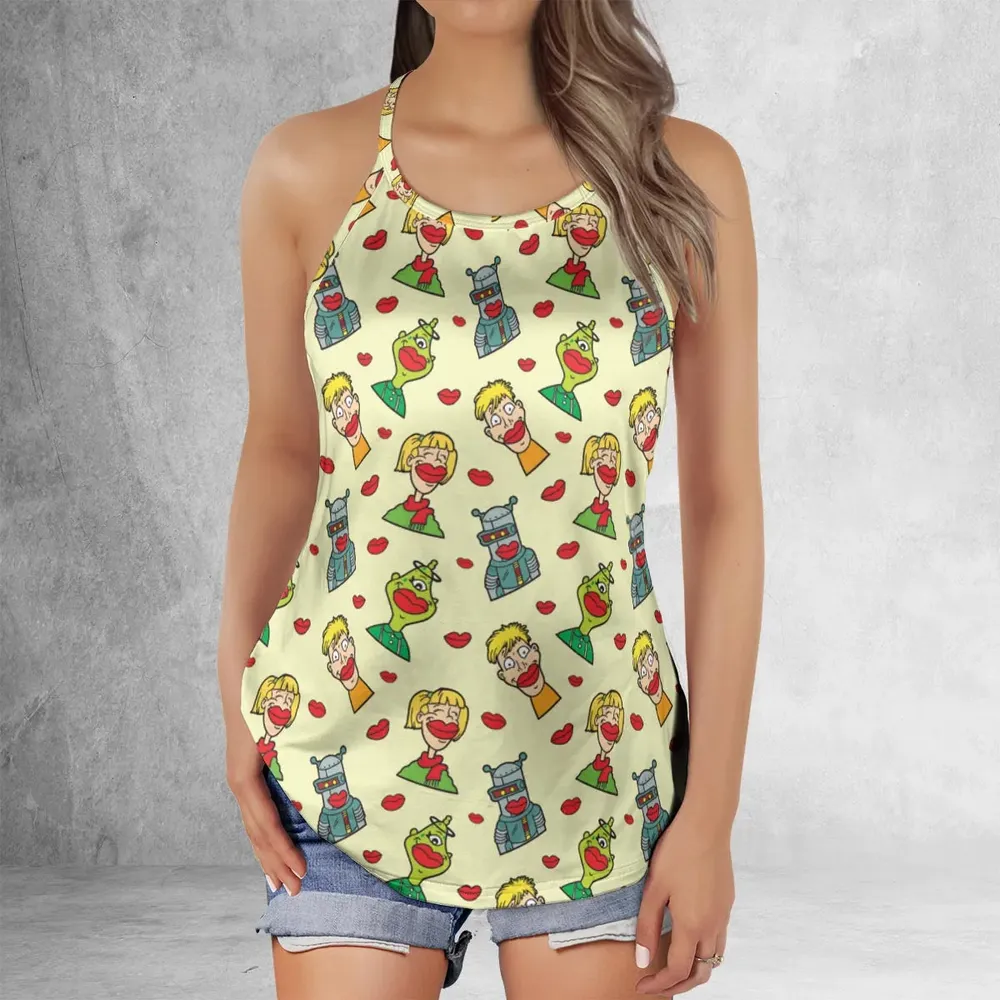 Wack-O-Wax Wax Lips Criss Cross Tank Top - 2