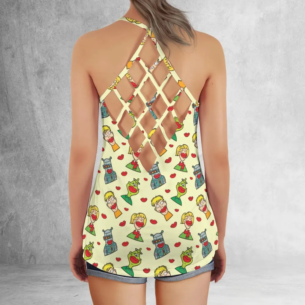 Wack-O-Wax Wax Lips Criss Cross Tank Top - 3