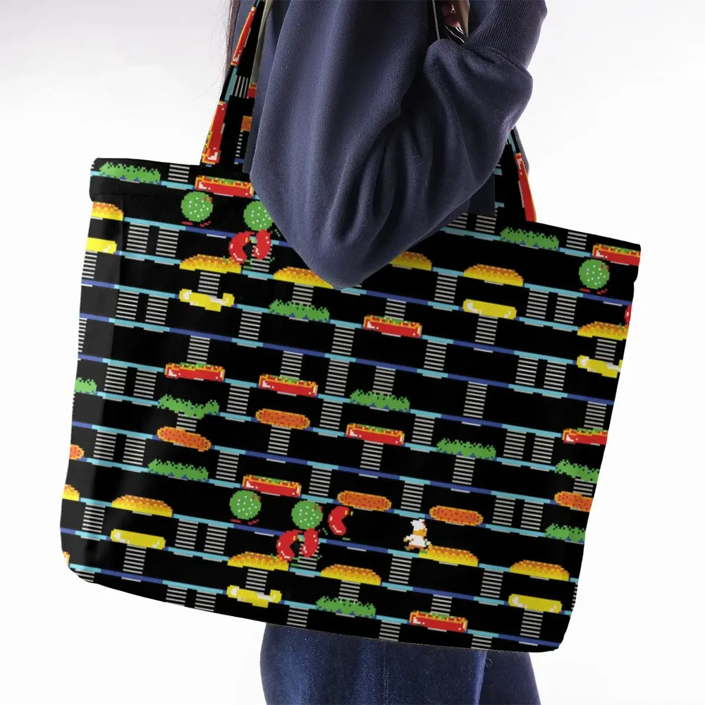 BurgerTime Arcade Game Large Tote Bag - 2