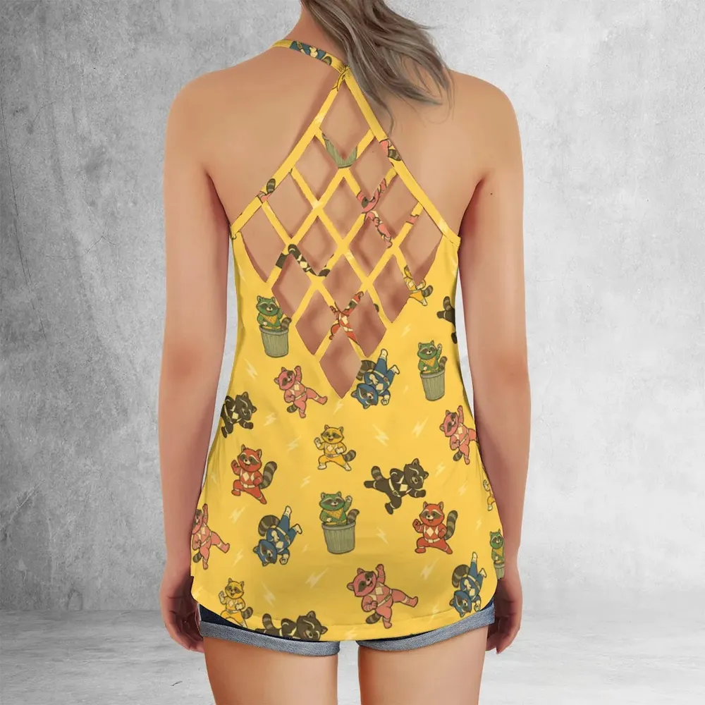 Morphin Time Trash Panda Criss Cross Tank Top - 3