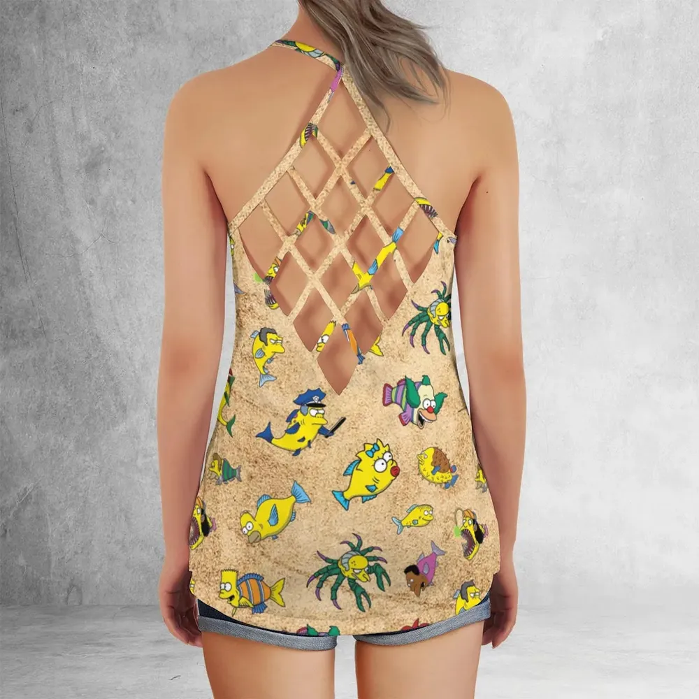 Shrimpsons The Simpsons Criss Cross Tank Top - 3