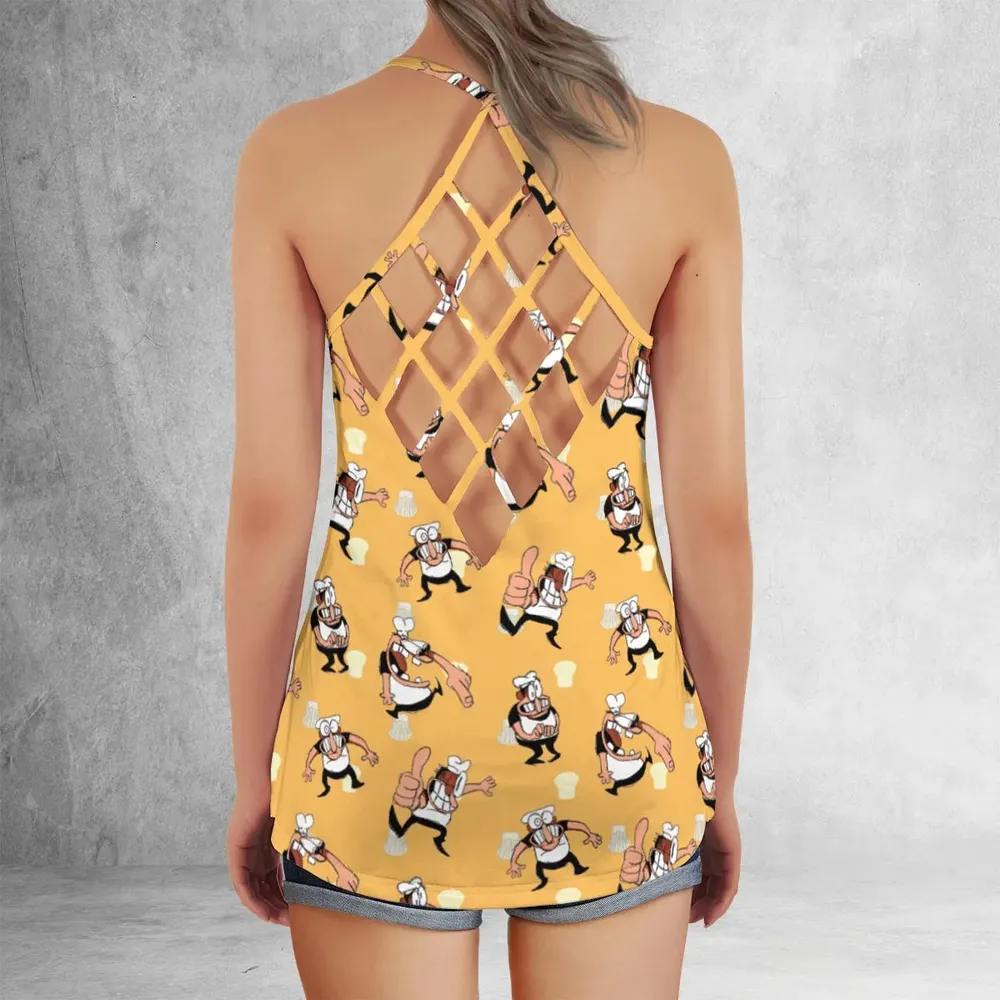 Peppino Sprites Pizza Tower Criss Cross Tank Top - 3