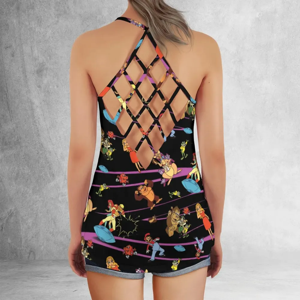 Saturday Supercade Characters Criss Cross Tank Top - 3