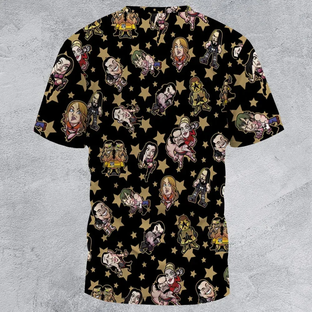 Wrestlers Mini Icons All-Over Print Unisex T-Shirt - 2