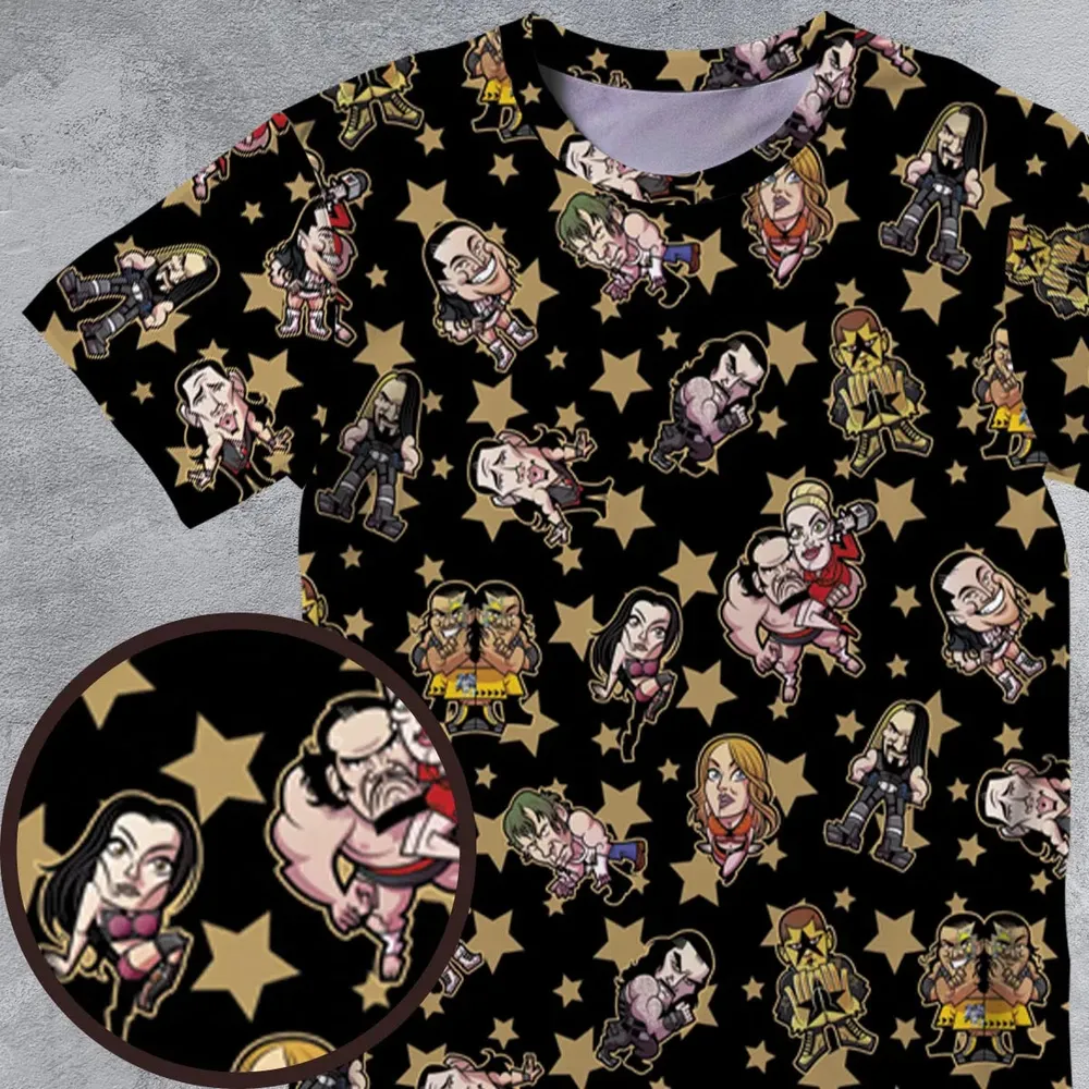 Wrestlers Mini Icons All-Over Print Unisex T-Shirt - 4