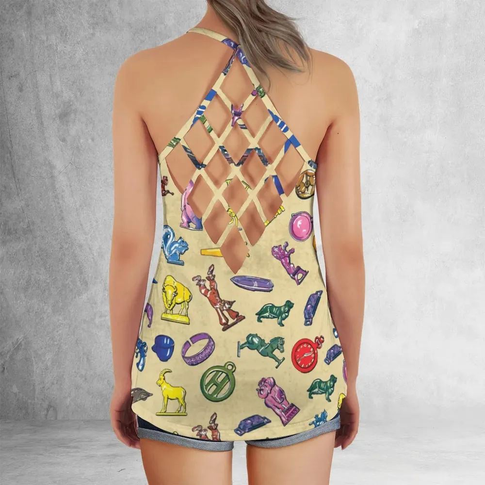 60s Cracker Jack Prizes Criss Cross Tank Top - 3