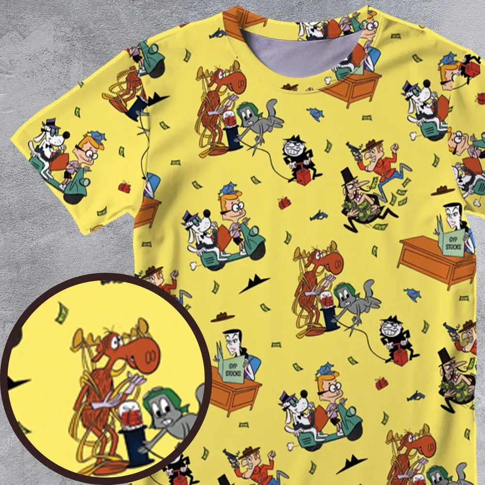 Moose And Squirrel The Adventures of Rocky and Bullwinkle All-Over Print Unisex T-Shirt - 4