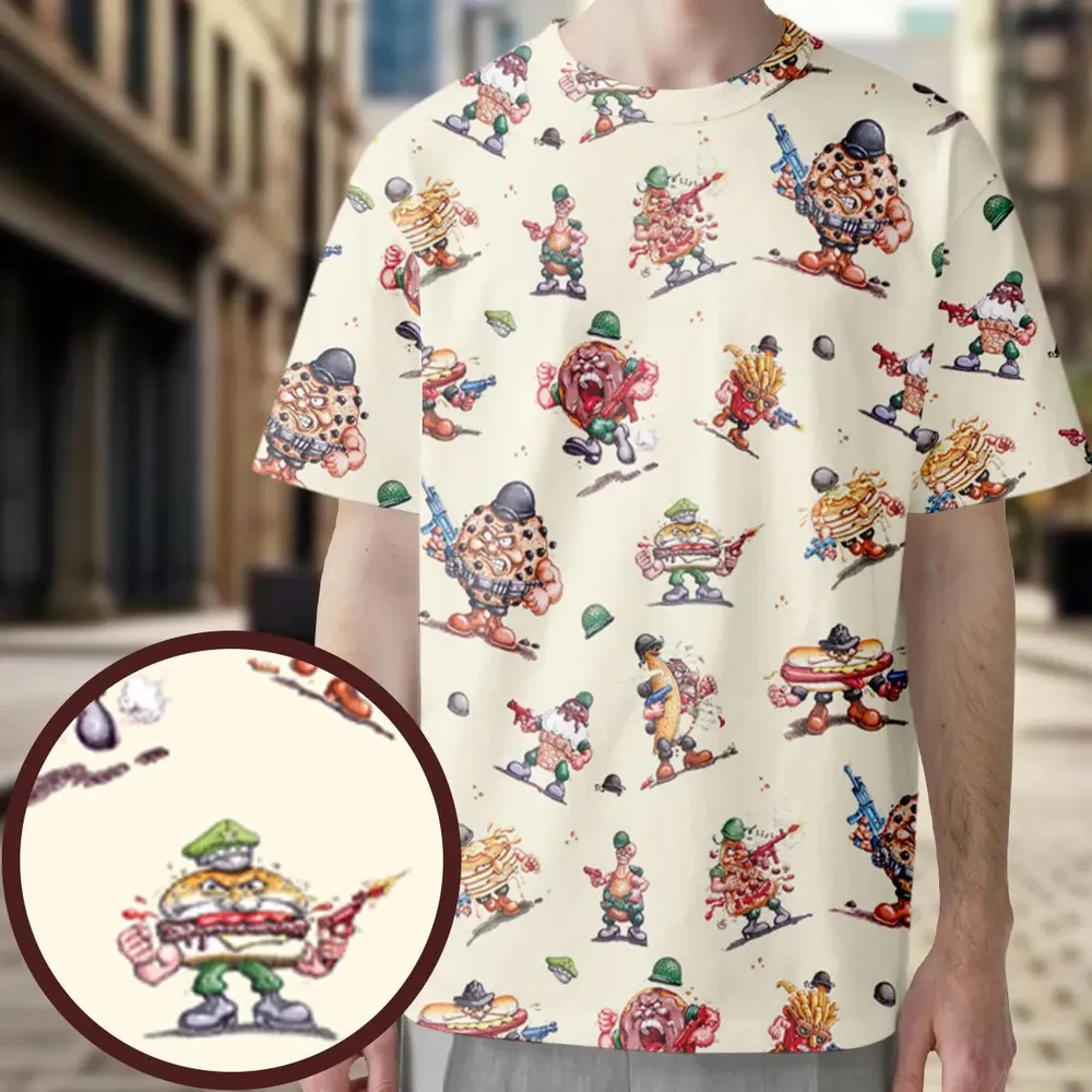 Kitchen Commandos and Refrigerator Rejects Food Fighters All-Over Print Unisex T-Shirt - 3
