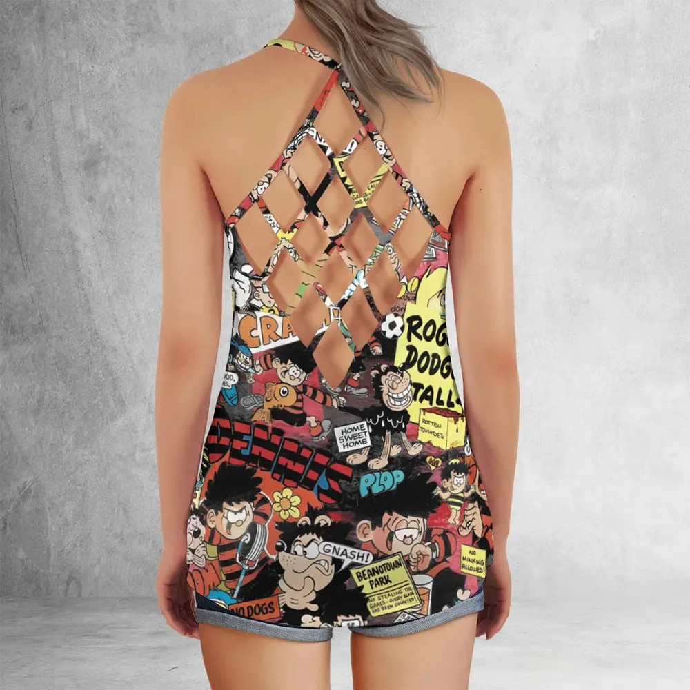 Retro Rebel Beano Criss Cross Tank Top - 3
