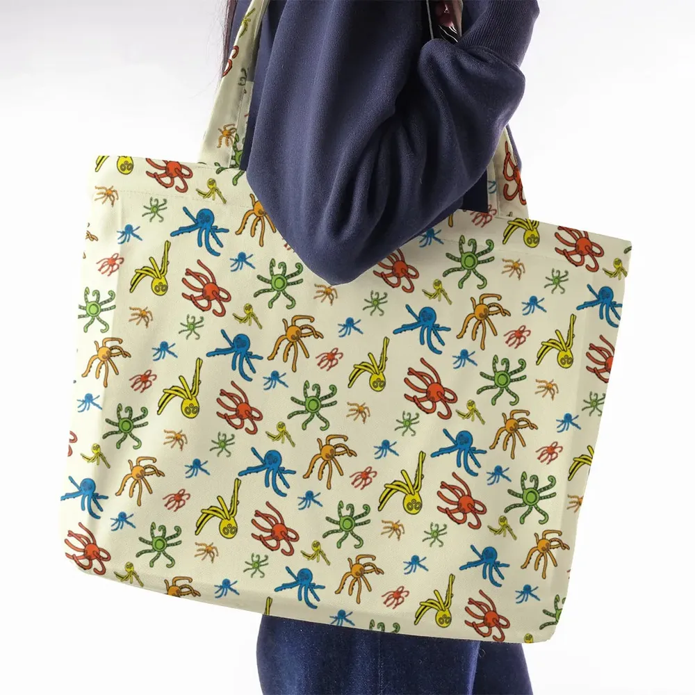 Walks Creeps Tumbles Wacky Wallwalkers Large Tote Bag - 2
