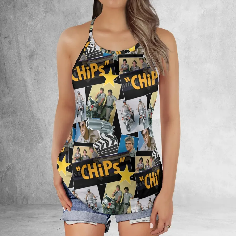 70s Flashback Chips Criss Cross Tank Top - 2