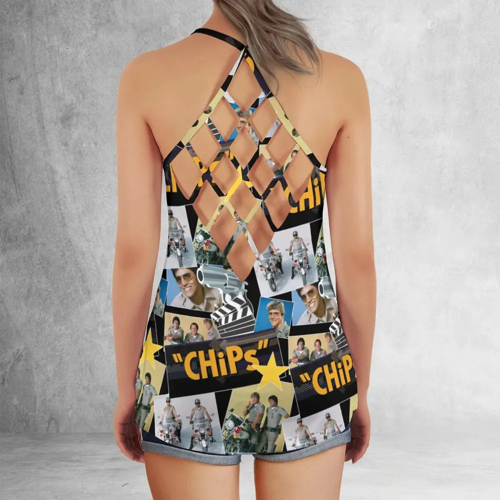 70s Flashback Chips Criss Cross Tank Top - 3