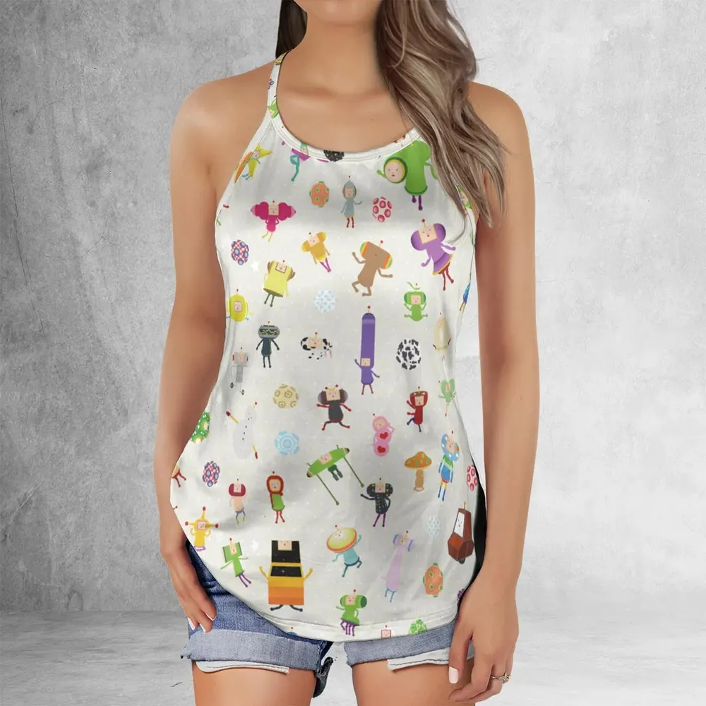 Cute Characters Katamari Criss Cross Tank Top - 2