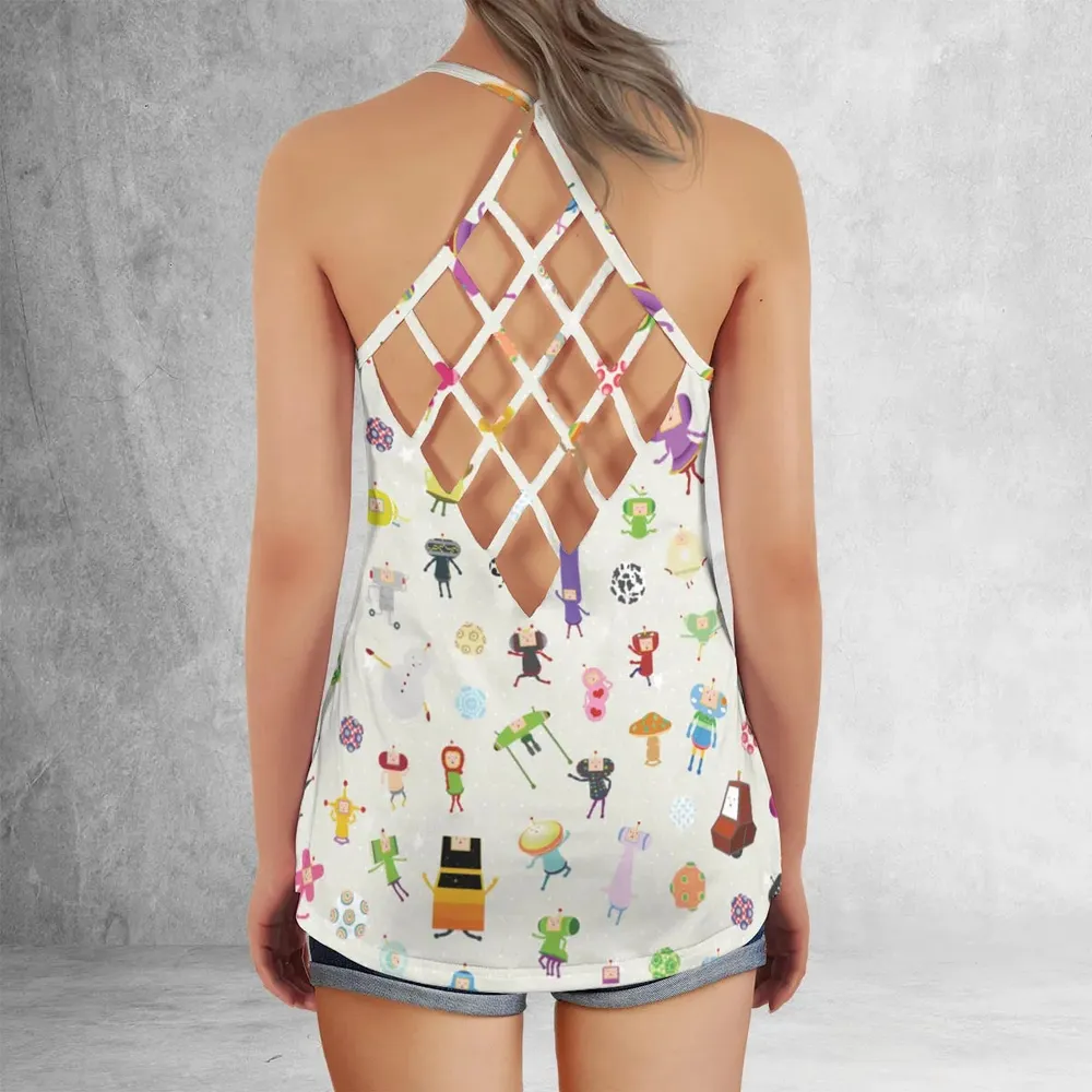 Cute Characters Katamari Criss Cross Tank Top - 3