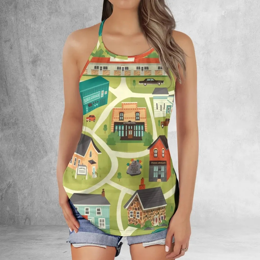 Schitt's Creek Town Map Criss Cross Tank Top - 2