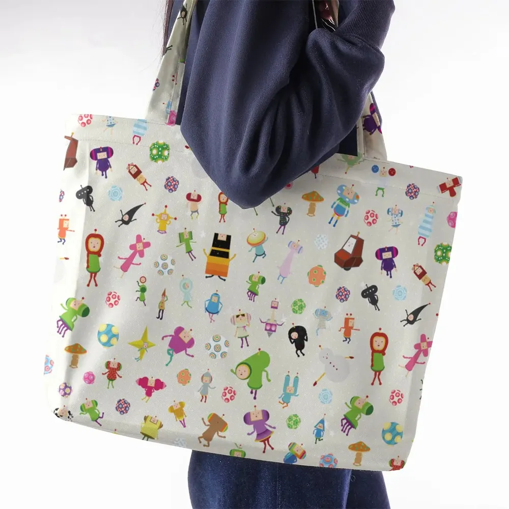 Cute Characters Katamari Large Tote Bag - 2