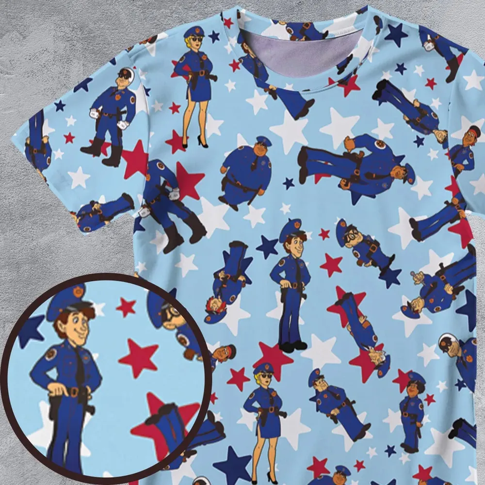 Police Academy Cartoon Characters All-Over Print Unisex T-Shirt - 4