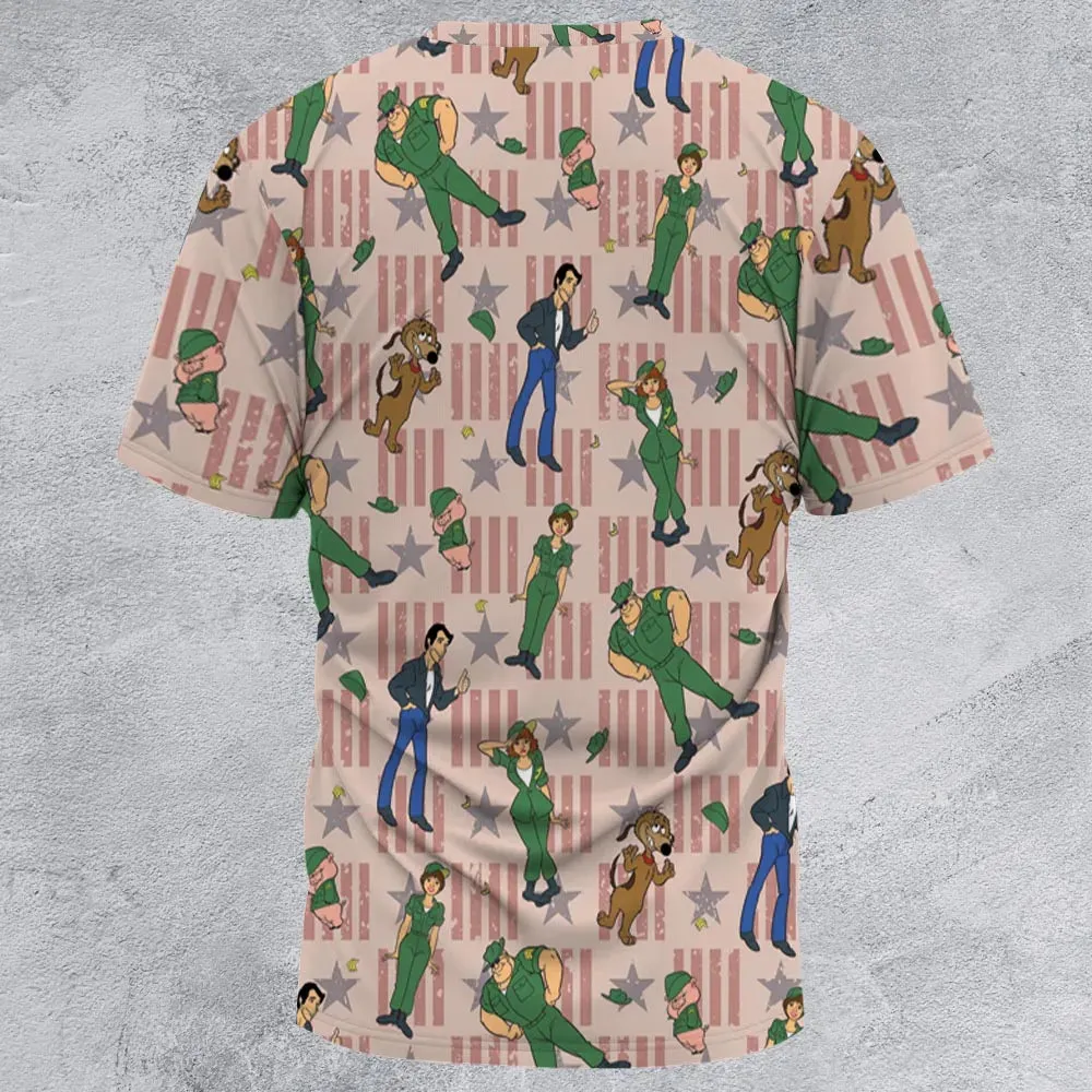 Laverne And Shirley with The Fonz All-Over Print Unisex T-Shirt - 2