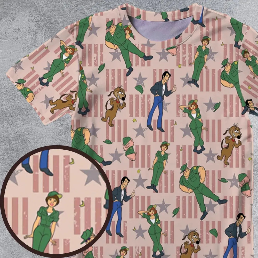 Laverne And Shirley with The Fonz All-Over Print Unisex T-Shirt - 4
