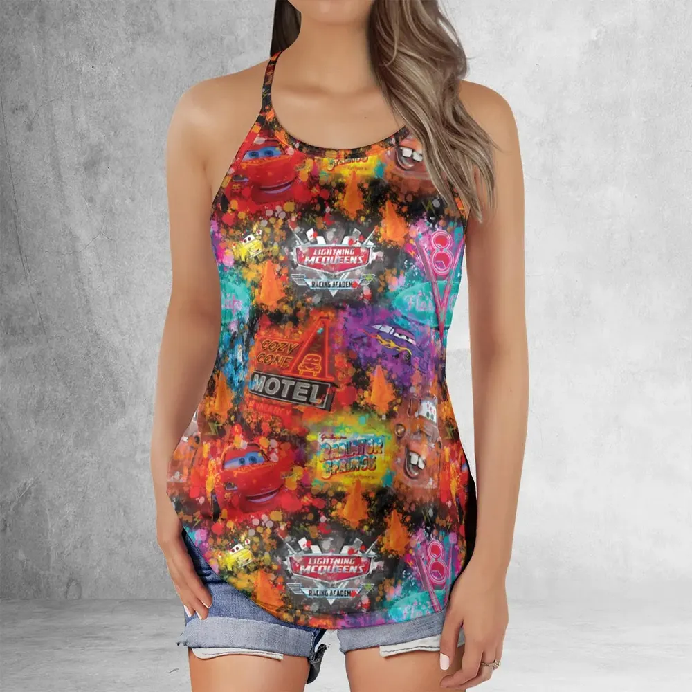 Neon Radiator Spring Cars Criss Cross Tank Top - 2
