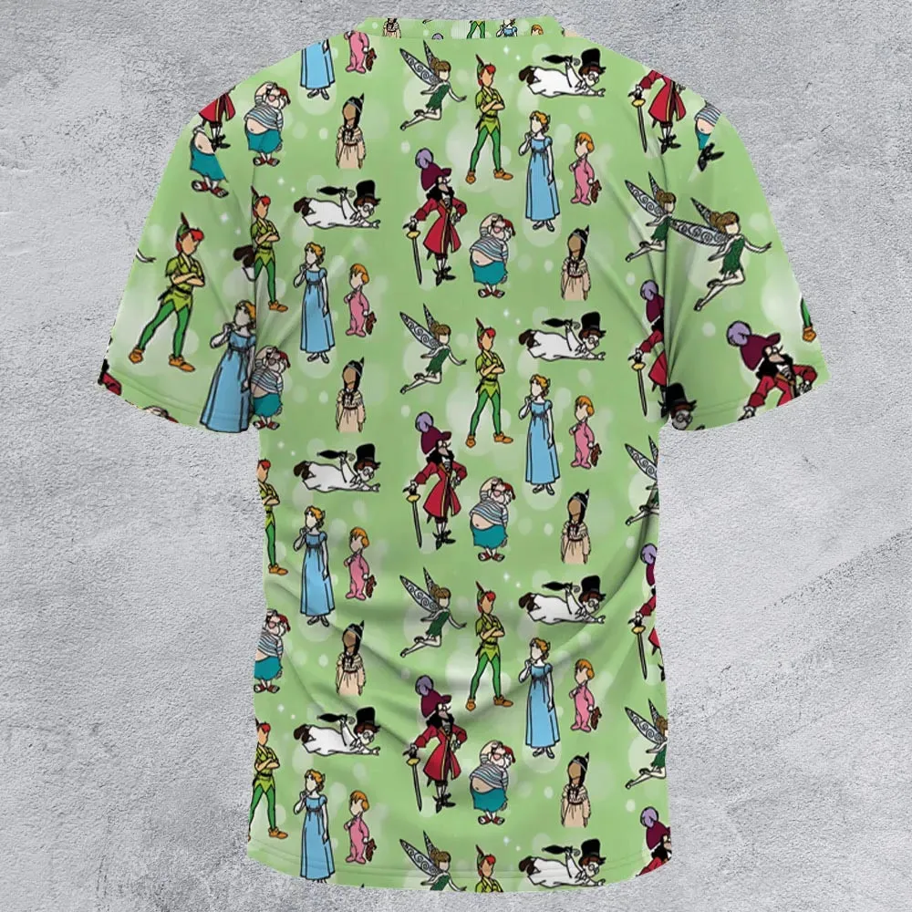 Neverland Doodles Peter Pan All-Over Print Unisex T-Shirt - 2