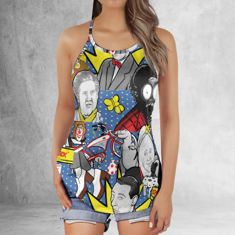 Don't Leave The House Today Pee Wee's Big Adventure Criss Cross Tank Top - 2