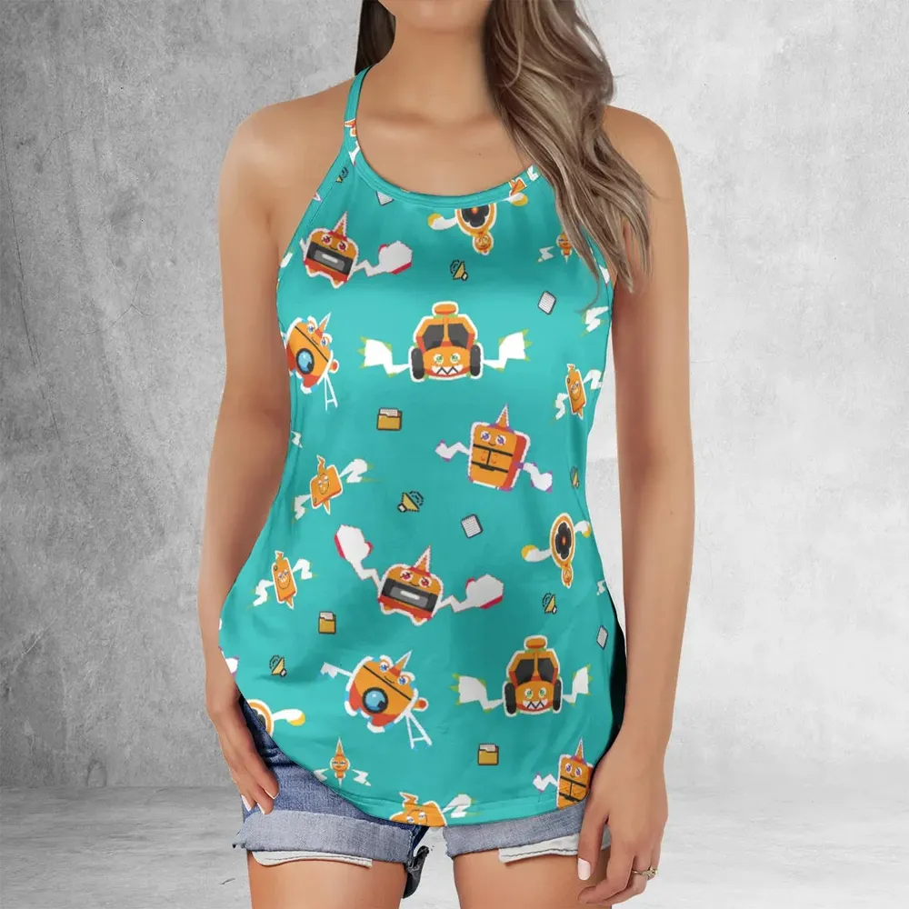 Pixel Rotom Electric Pokemon Criss Cross Tank Top - 2