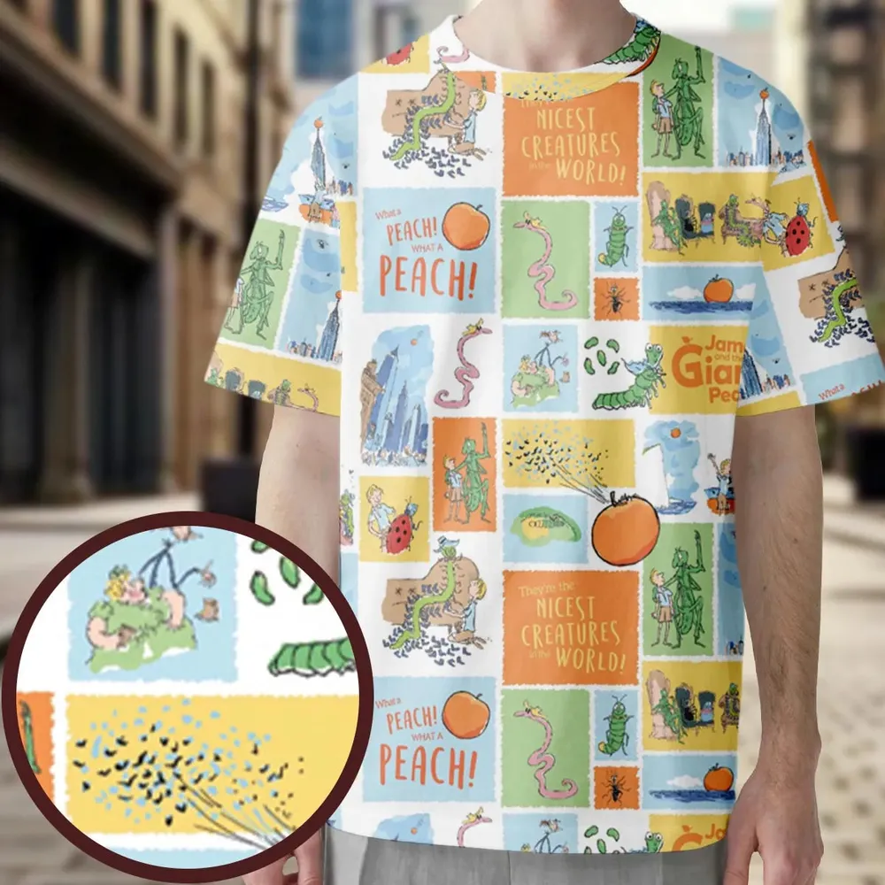 Children's Tales What A Peach James And The Giant Peach All-Over Print Unisex T-Shirt - 3