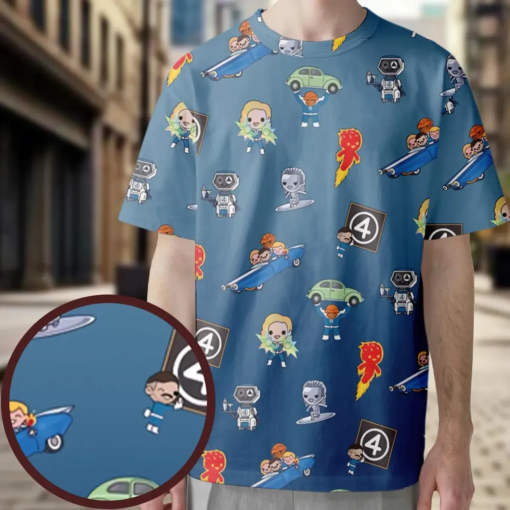 Power Up Fantastic Four All-Over Print Unisex T-Shirt - 3