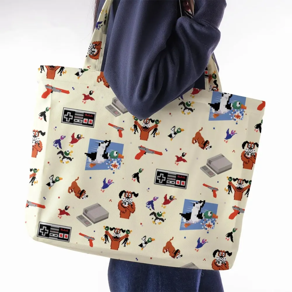 Retro Video Game Duck Hunt Large Tote Bag - 2