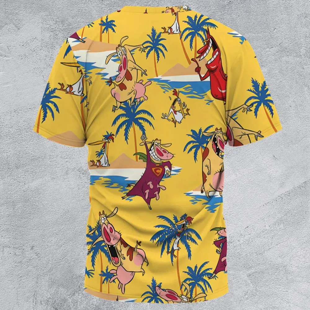 Cow Chicken Red Guy All-Over Print Unisex T-Shirt - 2