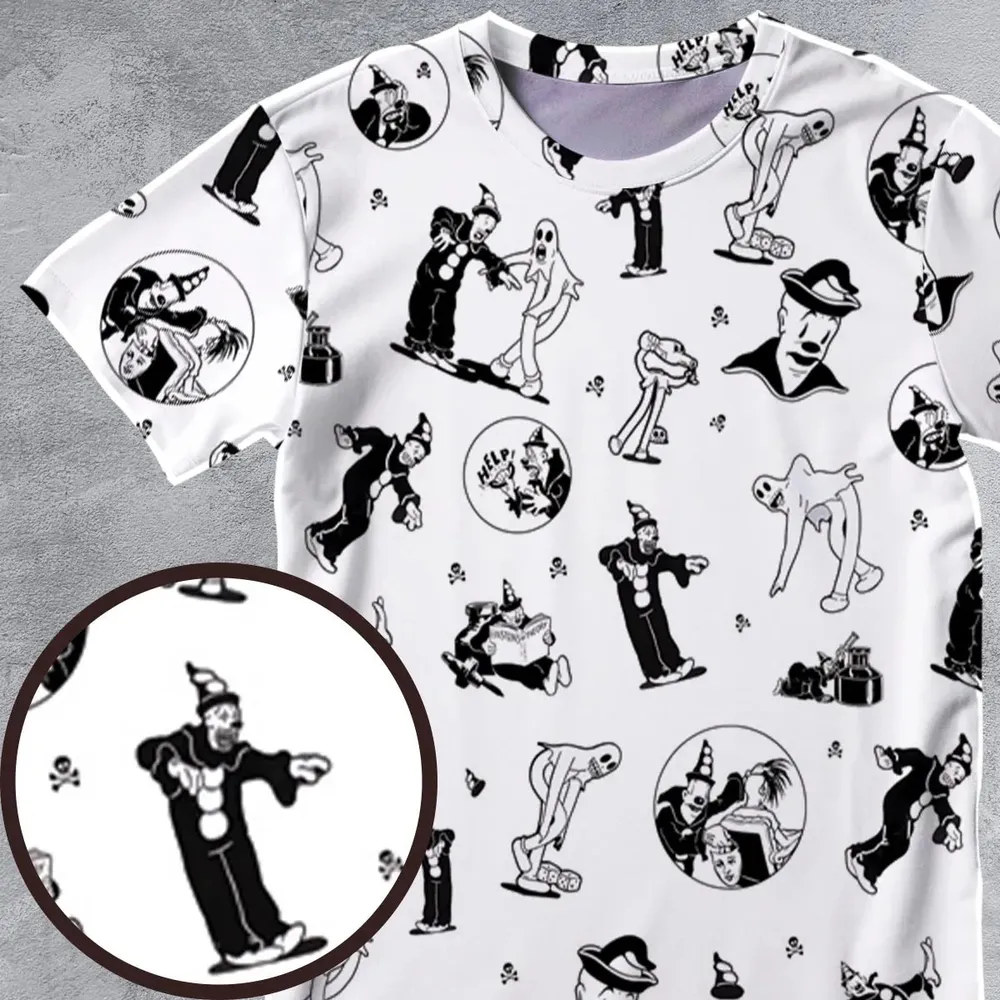 Koko the Clown and the Ghost All-Over Print Unisex T-Shirt - 4
