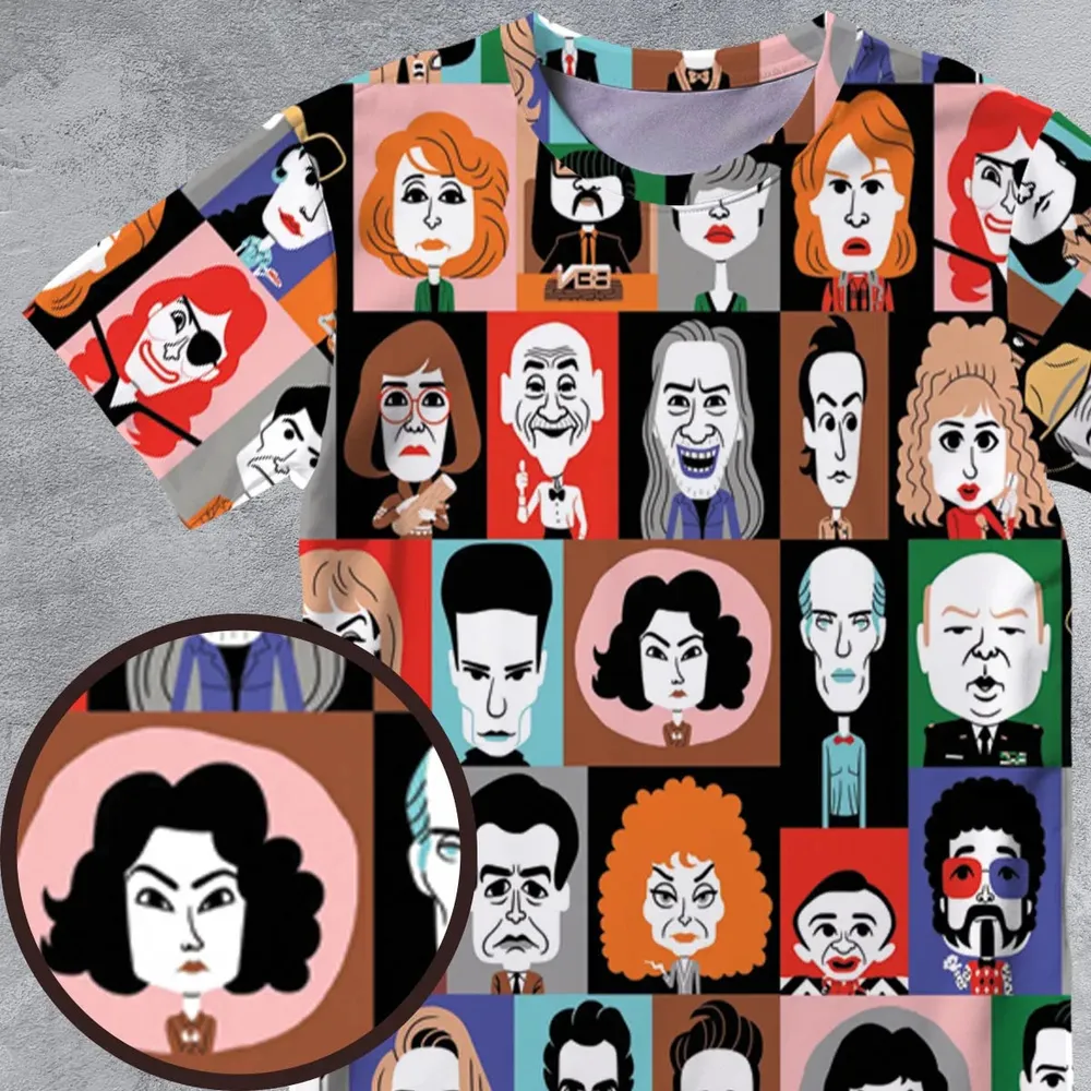 Twin Peaks Characters All-Over Print Unisex T-Shirt - 4