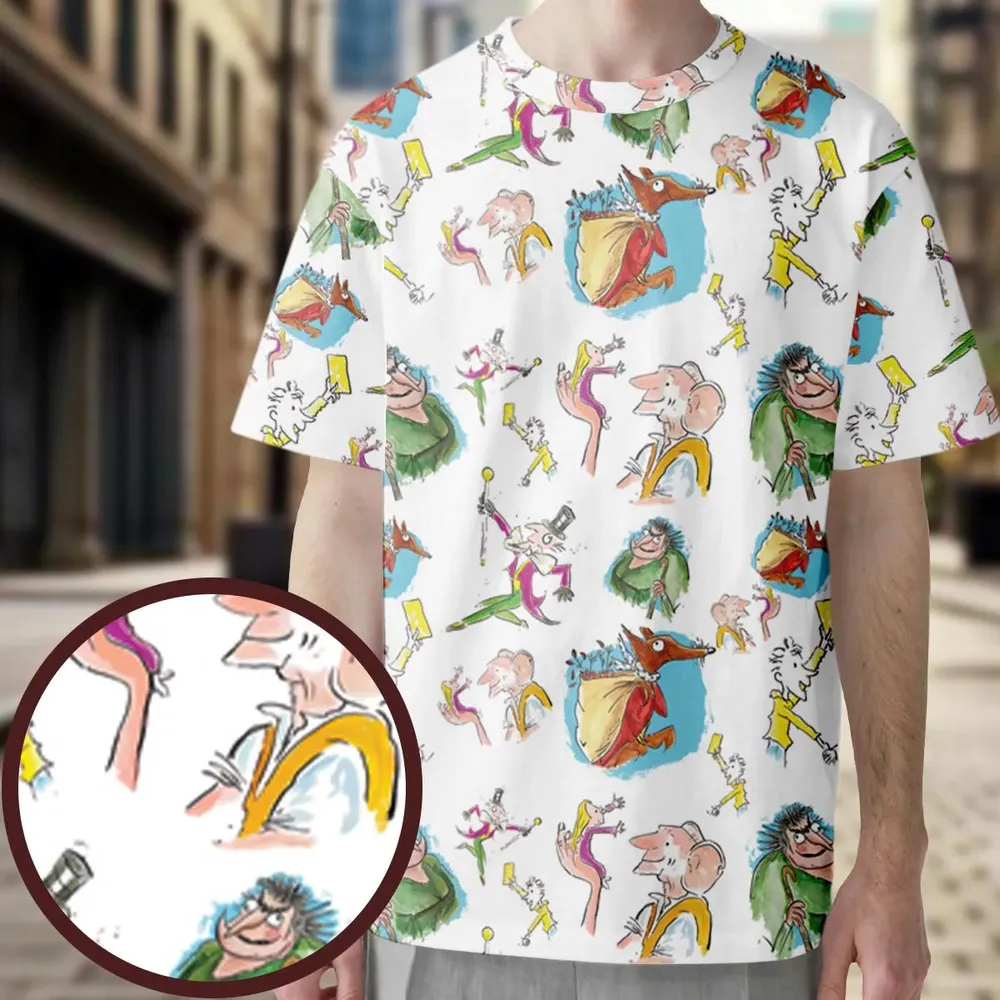 Roald Dahl Characters All-Over Print Unisex T-Shirt - 3
